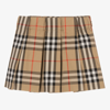 BURBERRY BABY GIRLS BEIGE VINTAGE CHECK PLEATED SKIRT