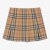 BURBERRY GIRLS BEIGE VINTAGE CHECK PLEATED SKIRT