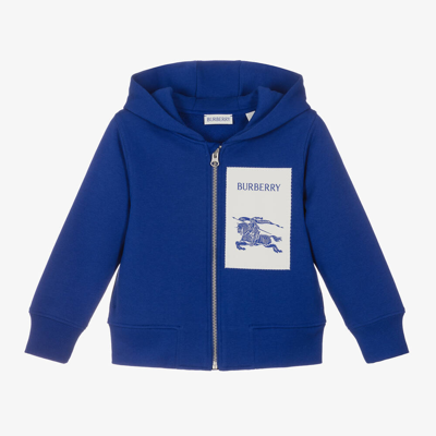 Burberry Kids' Baby Boys Blue Ekd Cotton Zip-up Hoodie