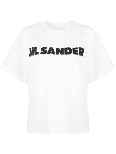 Jil Sander Logo Tee In White
