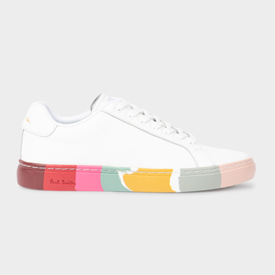 Paul Smith Women's White Leather 'swirl' Sole 'lapin' Trainers
