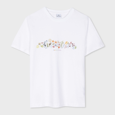Paul Smith Womens Seedhead Scribble T-shirt In White