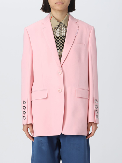 Burberry Seashell Pink Wool Tailored Blazer In Nude & Neutrals