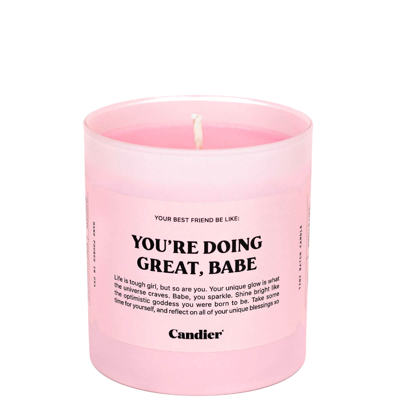 Candier You're Doing Great, Babe Candle 255g In Pink