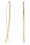 Lana Solo Small Flat Narrow Upside Down Hoop Earrings In Yellow Gold