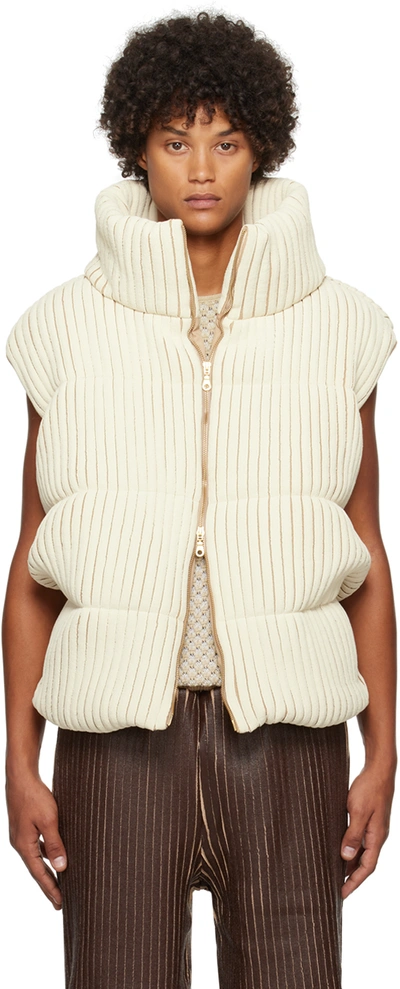 Stanley Raffington Ssense Exclusive Off-white & Beige Waistcoat In Cream