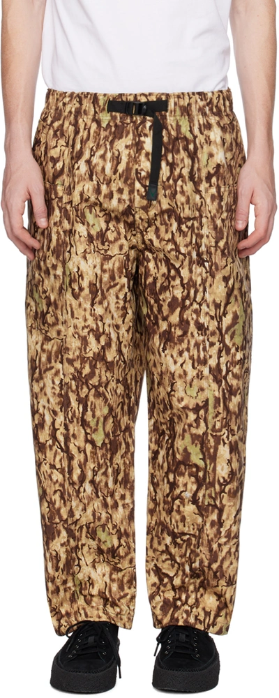 South2 West8 Beige Belted Track Trousers In A-horn Camo