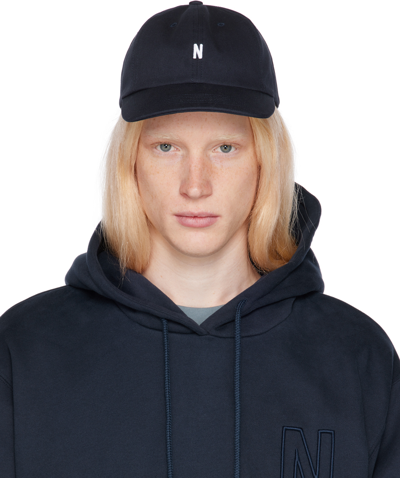 Norse Projects Navy Twill Sports Cap In 7004 Dark Navy