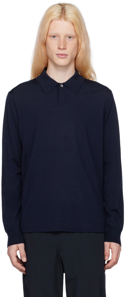 Norse Projects Navy Jon Polo In 7004 Dark Navy