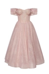 Milla Misty Rose Sparkly Cocktail Midi Tulle Dress In Misty Rose