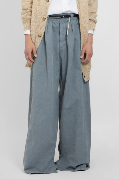 Maison Margiela Cotton Wide-leg Trousers In Blue