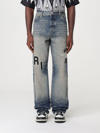 Amiri Logo-patch Distressed Jeans In Grey