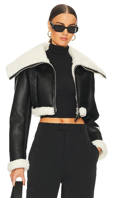 L'academie Lilianna Cropped Jacket In Black