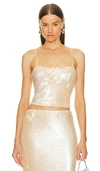 Lovers & Friends X Bridget Lilium Top In Beige