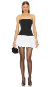 Majorelle X Bridget Juliette Mini Dress In Black,white