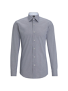 Hugo Boss Slim-fit Shirt In Easy-iron Structured Stretch Cotton In Dark Blue