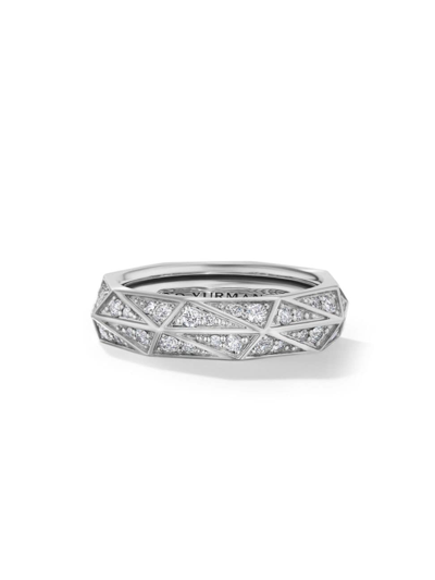 David Yurman Men's Torqued Faceted Band Ring In Sterling Silver In Diamond