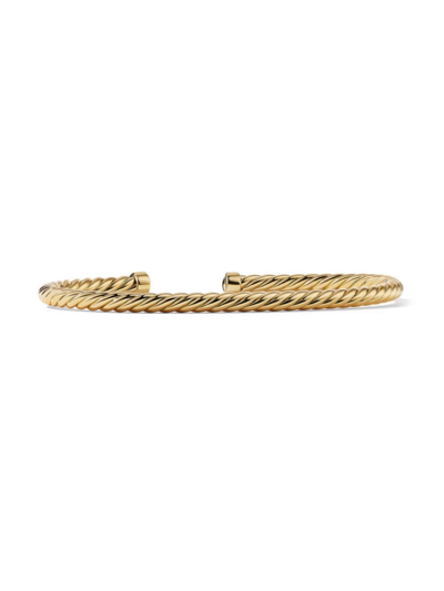 David Yurman Men's Cable Cuff Bracelet In 18k Yellow Gold