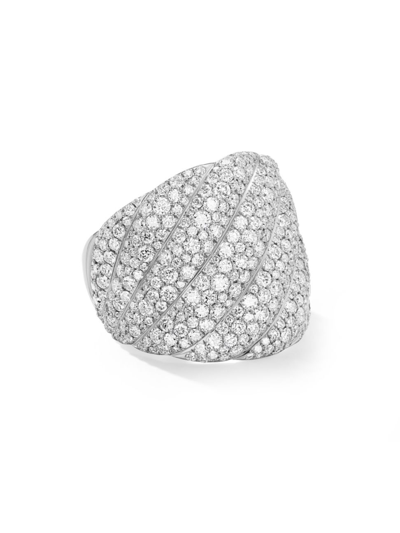 David Yurman Women's Sculpted Cable Ring In 18k White Gold
