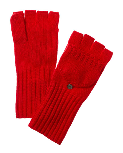Amicale Cashmere Knit Pop Top Cashmere Gloves In Red