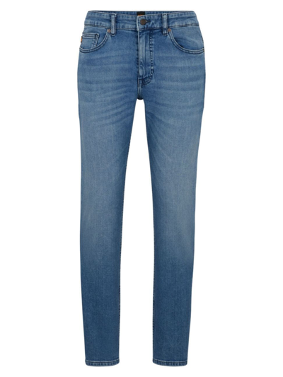 Hugo Boss Extra-slim-fit Jeans In Navy Stonewashed Stretch Denim In Dark Blue