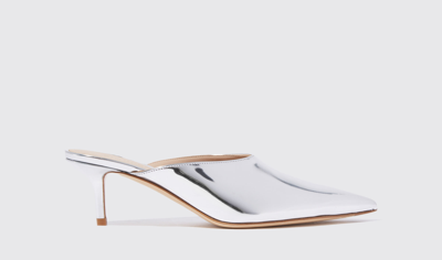 Scarosso Laura Mules In Silver - Laminated
