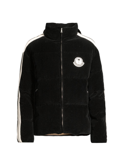 Moncler Genius Palm Angels Ramsau Logo-appliquéd Cotton-corduroy Down Jacket In Black