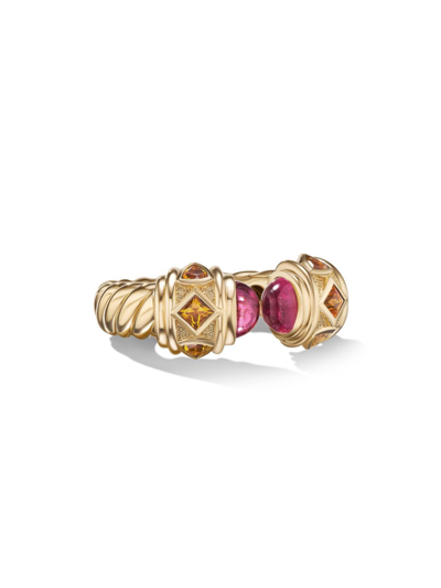 David Yurman Women's Renaissance Color Ring In 18k Yellow Gold In Rubellite