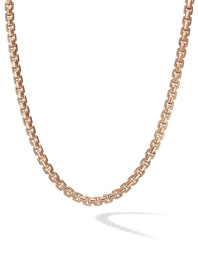 David Yurman Men's Box Chain Necklace In 18k Rose Gold, 7.5mm