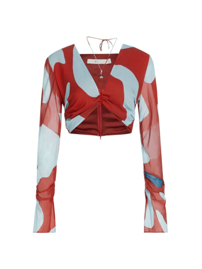 Sir Women's Reflexión Frankie Geometric Crop Top In Ruby Reflection