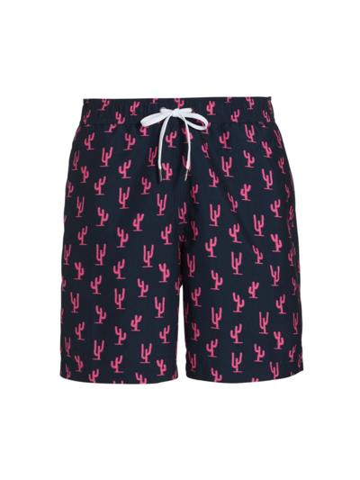 Saks Fifth Avenue Men's Collection Cactus Swim Shorts In Navy
