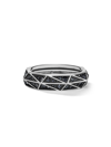 David Yurman Men's Torqued Faceted Band Ring In Sterling Silver In Black Diamond