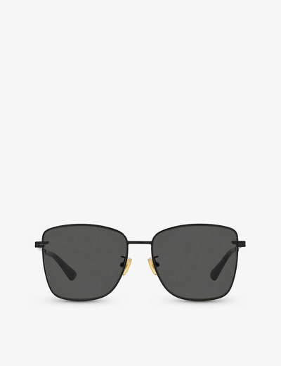 Bottega Veneta Womens Black Bv1237s Square-frame Metal Sunglasses