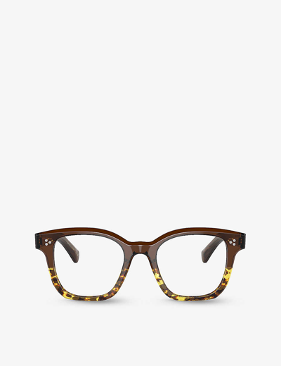 Oliver Peoples Mens Brown Ov5525u Square-frame Acetate Optical Glasses