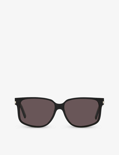 Saint Laurent Womens Black Sl599 Square-frame Acetate Sunglasses