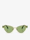 Swarovski Womens Gold Sk7003 Irregular-frame Metal Sunglasses In Gold