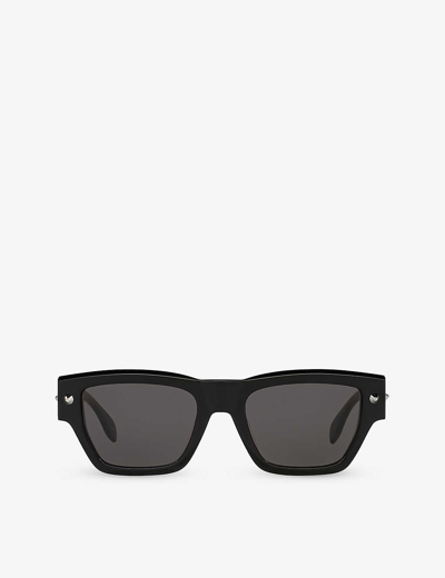 Alexander Mcqueen Womens Black Am0409s Square-frame Acetate Sunglasses