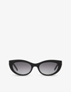 Saint Laurent Womens Black Slm115 Oval-frame Acetate Sunglasses In Black