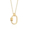 SCREAM PRETTY GOLD PLATED OVAL CARABINER CHARM COLLECTOR NECKLACE