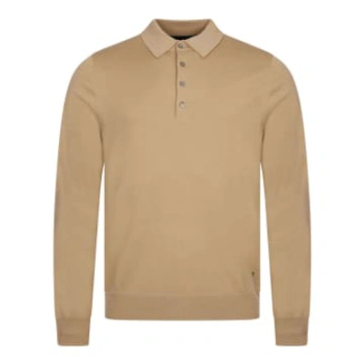 Paul Smith Long Sleeve Knitted Polo Shirt In Neutrals
