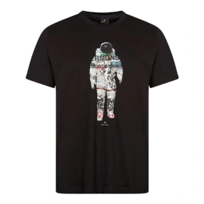 Paul Smith Mens Regular Fit Graffiti Astronaut Print T-shirt In Black