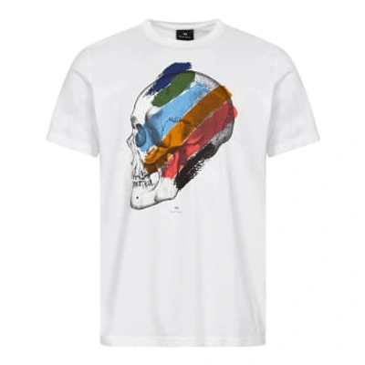 Paul Smith Skull Stripe T Shirt White