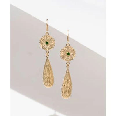 Zoe And Morgan Sunshine Gold Chrome Diopside Earrings
