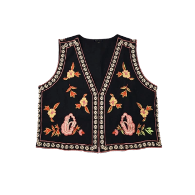 Black Colour Lulu Waistcoat In Black