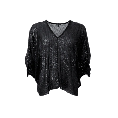 Black Colour Glam Wing Blouse In Black