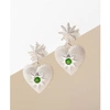 ZOE AND MORGAN BRAVE HEART SILVER CHROME DIOPSIDE EARRINGS