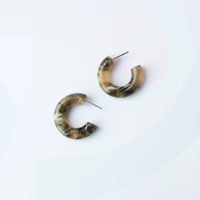 Custom Made Laurel Round Hoop Earrings In Multi