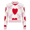 MC2 SAINT BARTH NEW QUEEN SOFT HEART ARGYLE | PINK SWEATER