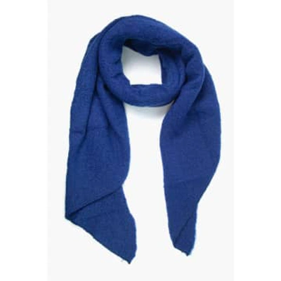 Edit & Oak Royal Blue Cosy Blanket Scarf In Brown
