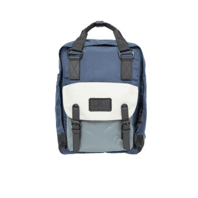 Doughnut Navy And Grey Macaroon Glossy Backpack In Blue